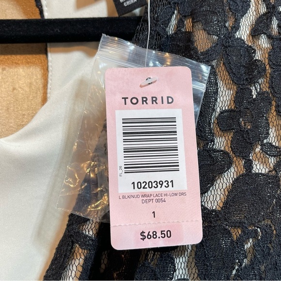NWT Torrid All Over Lace Black Nude High Low Hem Maxi Dress Women’s Sz 1X - Picture 9 of 12